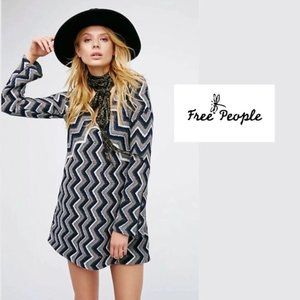 Free People Rhiannon Zigzag V-Neck Knit Wool-blend